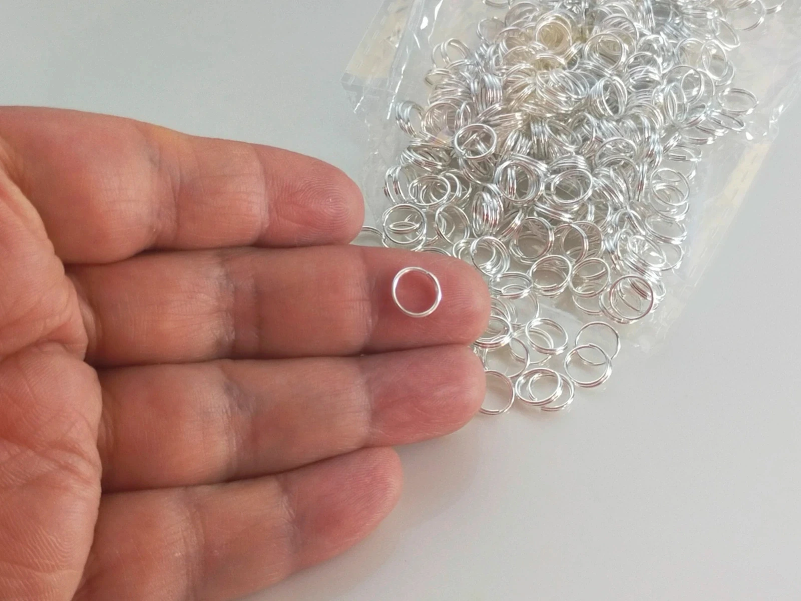 400 anillos dobles para joyería de 8 mm plateados Lote n.° 6764 – photo 3